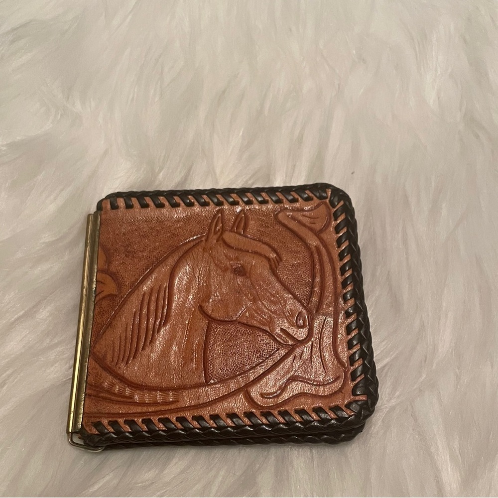 Tooled Leather Wallet/Money Clip
